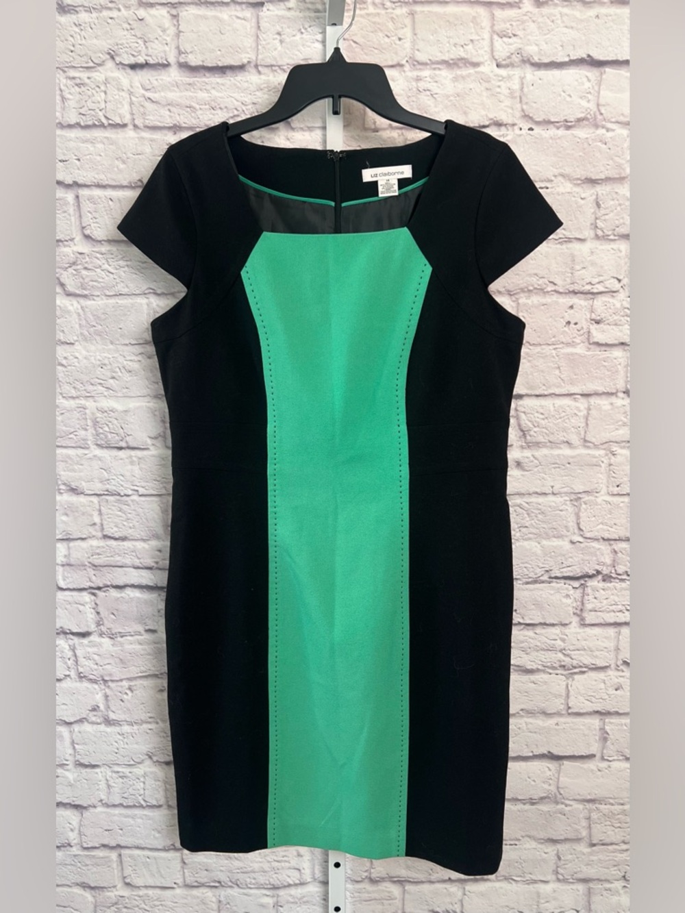 Liz Claiborne Green & Black Sheath Dress size 14